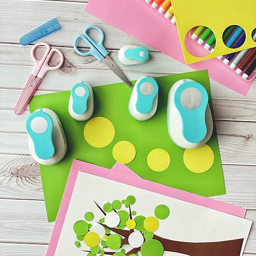 BearBoss 5 Circle Paper Punch, Handmade Scrapbook Paper Puncher, Different Size - Image 6