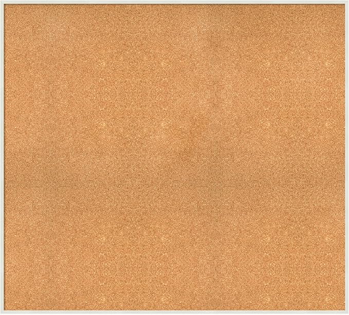 Amanti Art Natural Cork Board for Wall, 37x41 Vision Board with White Frame, Oversize Corkboard Office Decor for Home Organization, Modern Corkboard Pinboard to Display Items for Home Organization in-DeskLoop Office