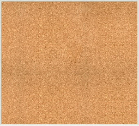 Amanti Art Natural Cork Board for Wall, 37x41 Vision Board with White Frame, Oversize Corkboard Office Decor for Home Organization, Modern Corkboard Pinboard to Display Items for Home Organization in-DeskLoop Office