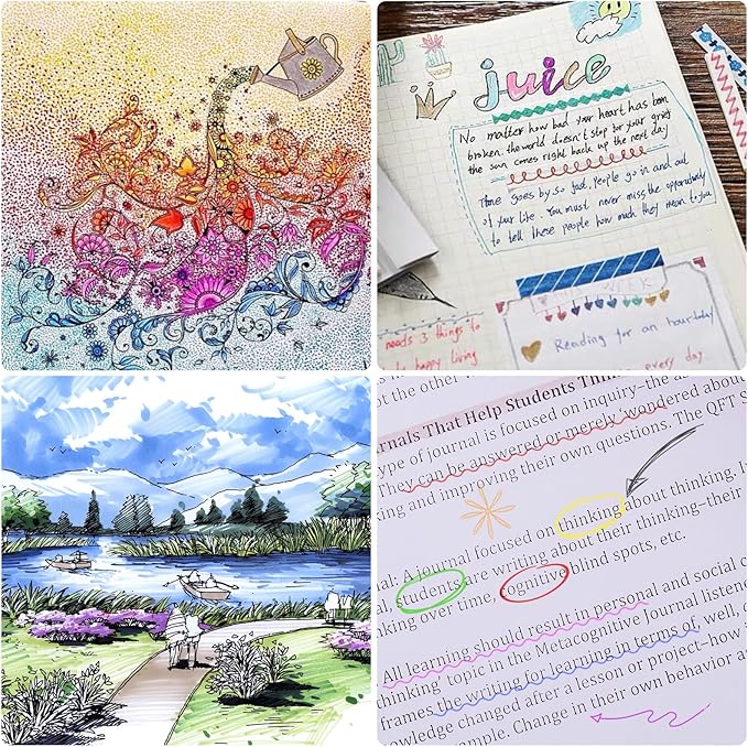 [24 Colors] 05 Micro, Fineliner Pen Set Ink, Fine Point Pen,Multi-liner, Sketching, Anime,Artist Illustrating/Technical Drawing, Office Documents…-DeskLoop Office