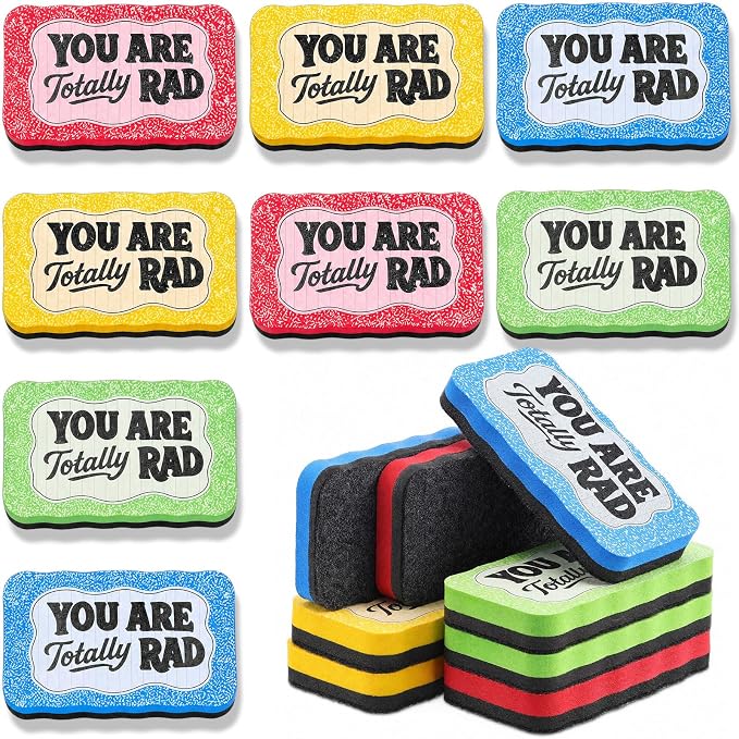 Lincia 8 Pcs Magnetic Dry Erase Erasers Composition Whiteboard Dry Erasers by Lincia