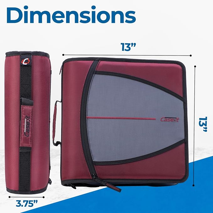 Case-it Mighty Zip Tab School Zipper Binder | 3-Inch O-Rings, 600-Sheet Capacity - Image 5