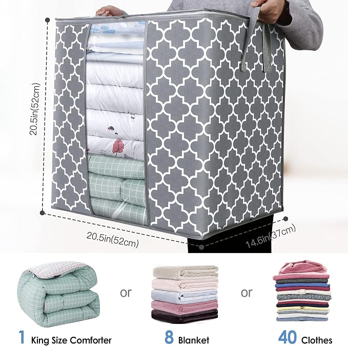 WISELIFE Storage Bags Large Blanket Clothes Organization and Storage Containers - Image 2