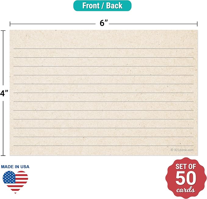 321Done Ruled Note Cards, 4x6 Thick Index Cards - Image 2