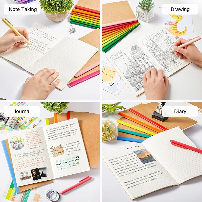 feela 48 Pack Composition Notebooks Bulk, Kraft Cover Lined Blank College Ruled - Image 4