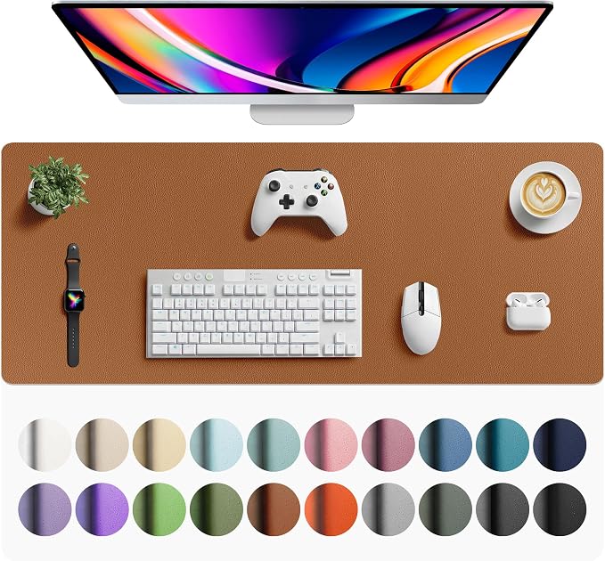 Aothia Faux Leather Desk Mat by AothiaSimpleNaturalUnique