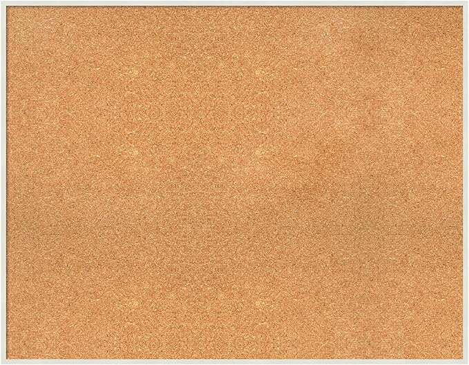 Amanti Art Natural Cork Board for Wall, 29x37 Vision Board with White Frame, Large Corkboard Office Decor for Home Organization, Modern Corkboard Pinboard to Display Items for Home Organization in-DeskLoop Office