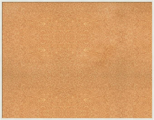 Amanti Art Natural Cork Board for Wall, 29x37 Vision Board with White Frame, Large Corkboard Office Decor for Home Organization, Modern Corkboard Pinboard to Display Items for Home Organization in-DeskLoop Office