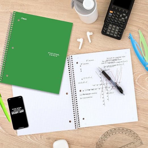 Five Star Spiral Notebook + Study App, 1 Subject, Graph Ruled Paper, 8-1/2" x - Image 5