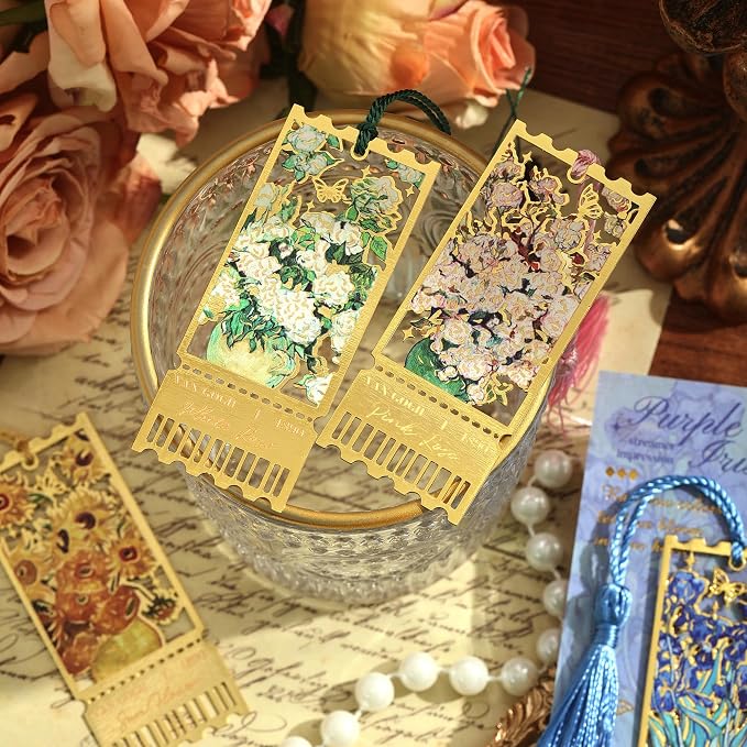 4 Pieces Metal Bookmarks with Tassel - Image 6