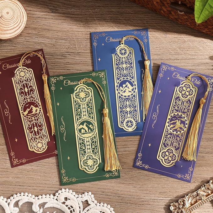 4 Pieces Metal Bookmarks with Tassel Big Size, Bookmark - Image 8
