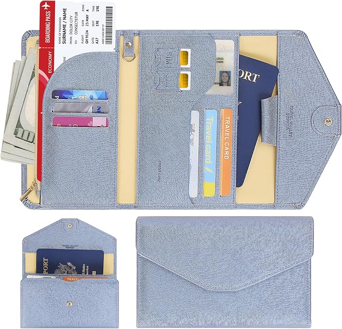 ZOPPEN Mulit-purpose Rfid Blocking Passport Holder Travel Wallet Passport and - Image 3