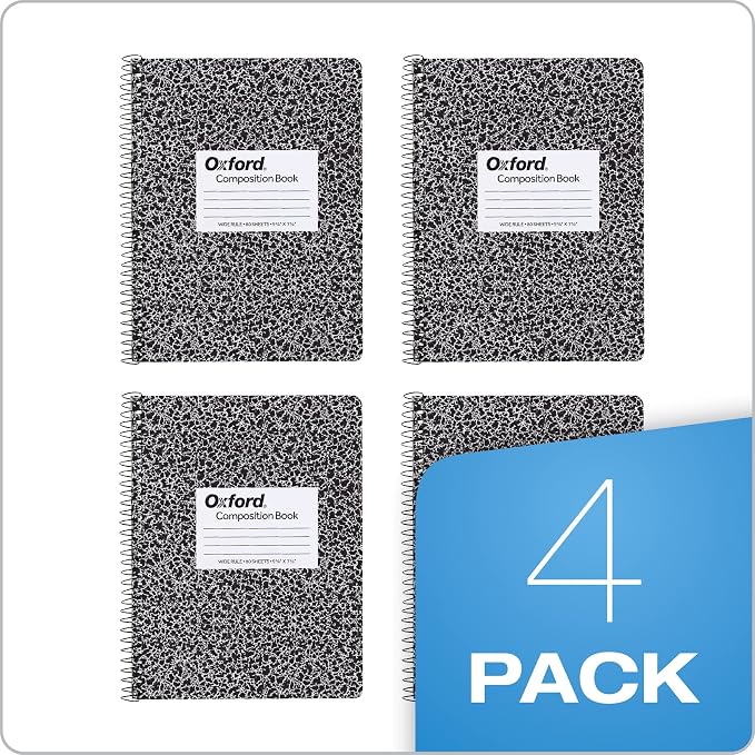 Oxford Spiral Composition Notebooks, Wide Ruled Paper, 9-3/4 x 7-1/2 Inches - Image 7