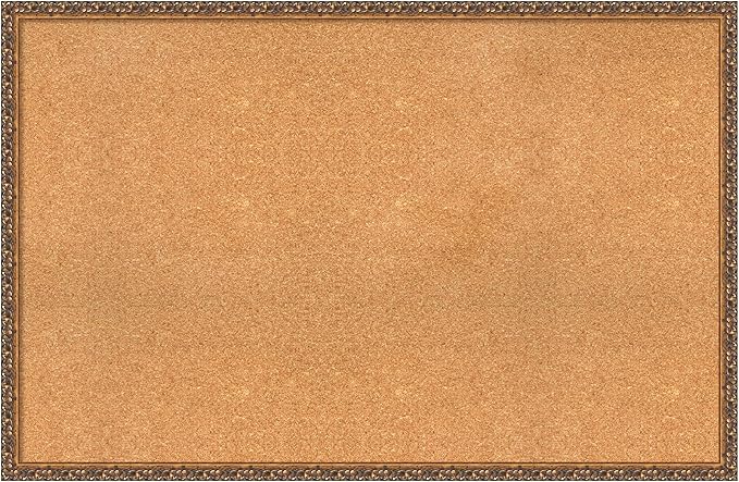 Amanti Art Natural Cork Board for Wall, 30x46 Vision Board with Bronze Frame, Oversize Corkboard Office Decor for Home Organization, Traditional Corkboard Pinboard to Display Items for Home-DeskLoop Office