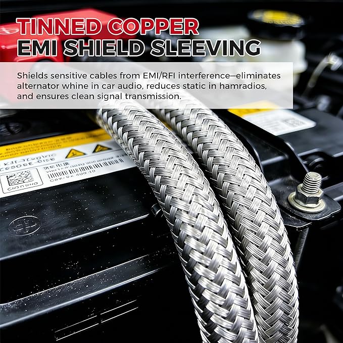 Tinned Copper Braid Cable Wire Shielding Sleeve Ground Straps Protection Flat - Image 4