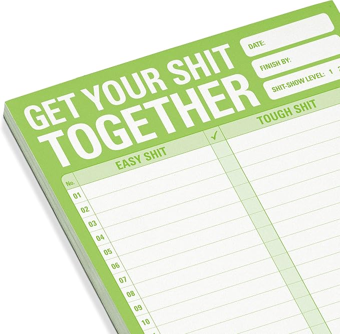 1-Count Knock Knock Get Your Shit Together Pad, To Do List Notepad & Daily - Image 3