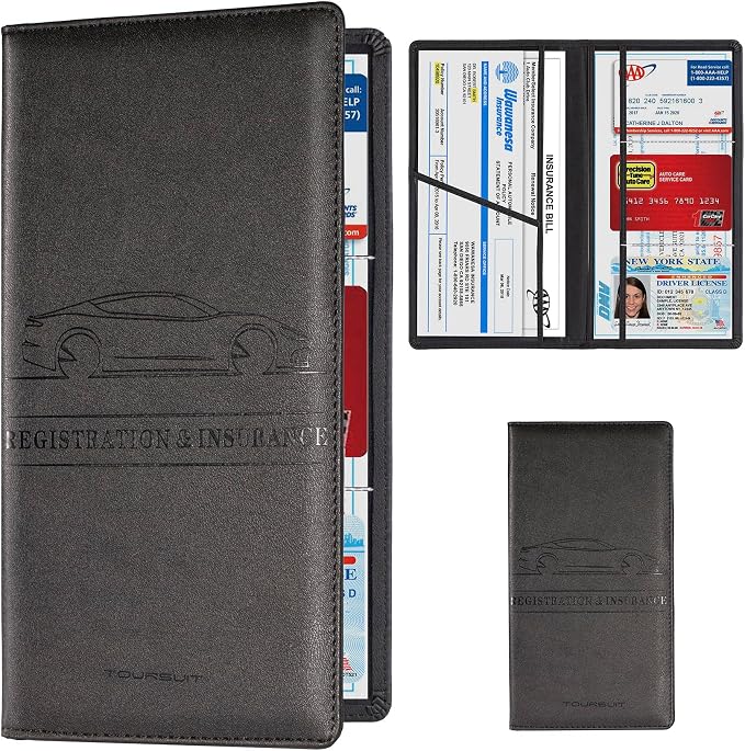 TOURSUIT Car Registration and Insurance Card Holder, Vehicle License Document by TOURSUIT