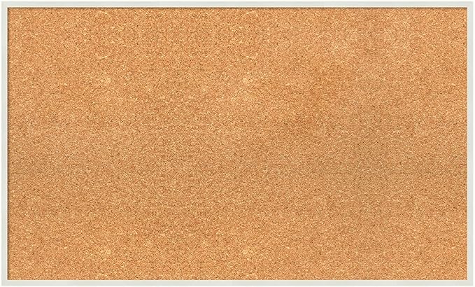 Amanti Art Natural Cork Board for Wall, 19x31 Vision Board with White Frame, Medium Corkboard Office Decor for Home Organization, Modern Corkboard Pinboard to Display Items for Home Organization in-DeskLoop Office