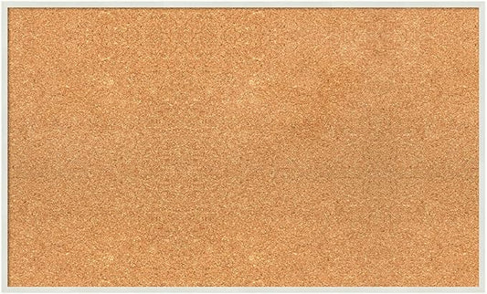 Amanti Art Natural Cork Board for Wall, 19x31 Vision Board with White Frame, Medium Corkboard Office Decor for Home Organization, Modern Corkboard Pinboard to Display Items for Home Organization in-DeskLoop Office