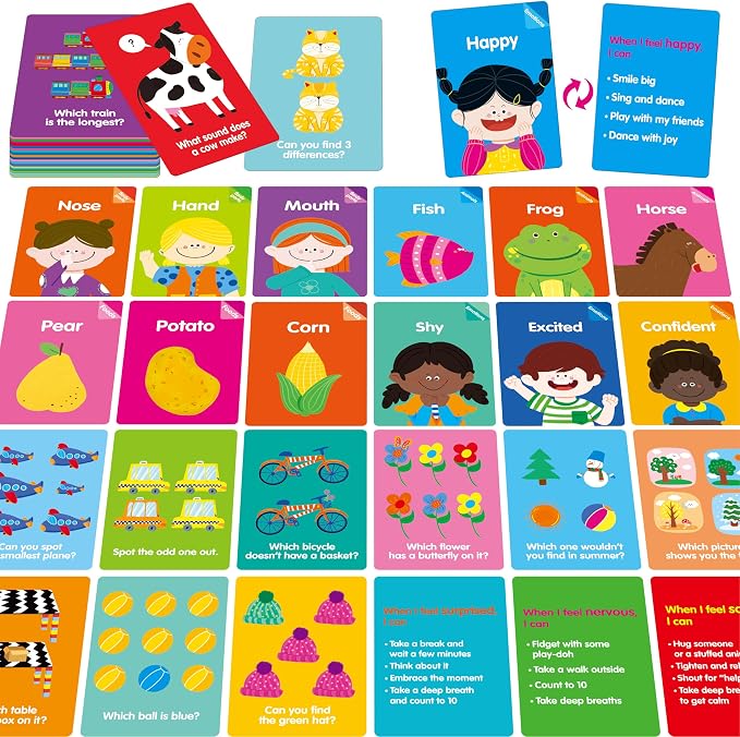 144 PCS Early Learning Flashcards, Double-Sided Cards—Alphabet, Home Objects by SpriteGru