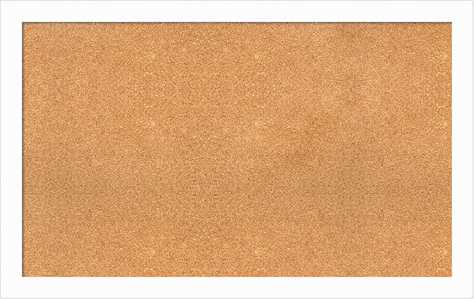 Amanti Art Natural Cork Board for Wall, 27x43 Vision Board with White Frame, Large Corkboard Office Decor for Home Organization, Casual Corkboard Pinboard to Display Items for Home Organization in-DeskLoop Office