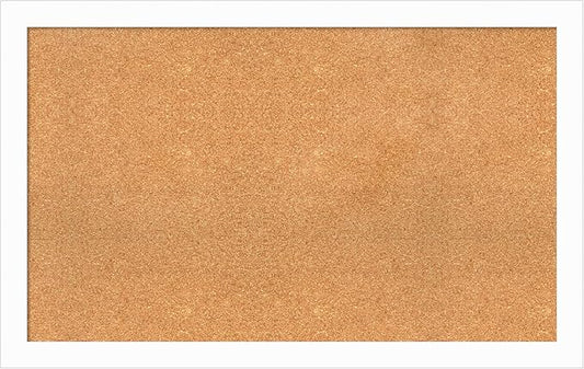 Amanti Art Natural Cork Board for Wall, 27x43 Vision Board with White Frame, Large Corkboard Office Decor for Home Organization, Casual Corkboard Pinboard to Display Items for Home Organization in-DeskLoop Office