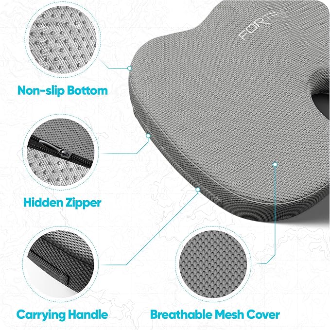 FORTEM Seat Cushion, Office Chair Cushion, Memory Foam Car Seat Cushions - Image 5
