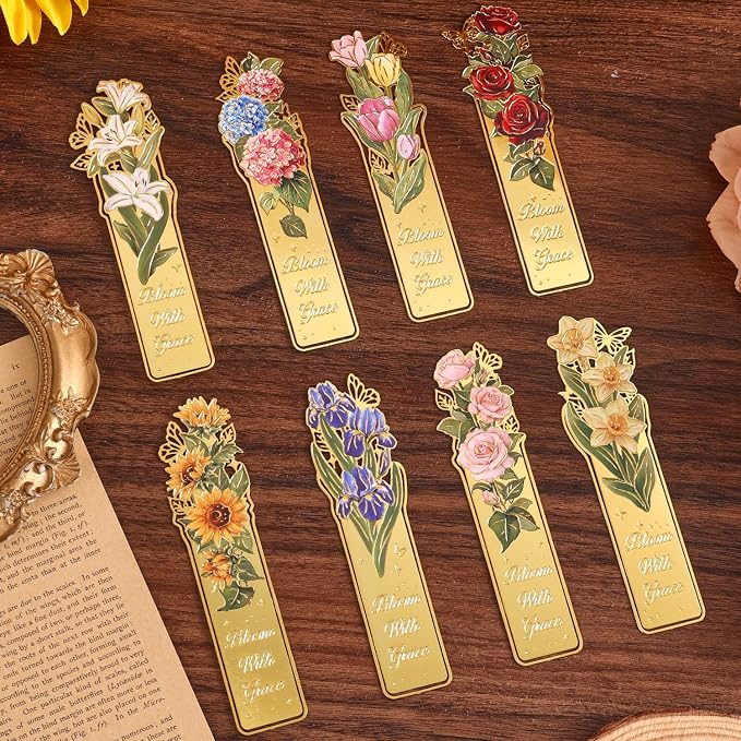 8 Pieces Metal Clip Bookmarks by emmoolife