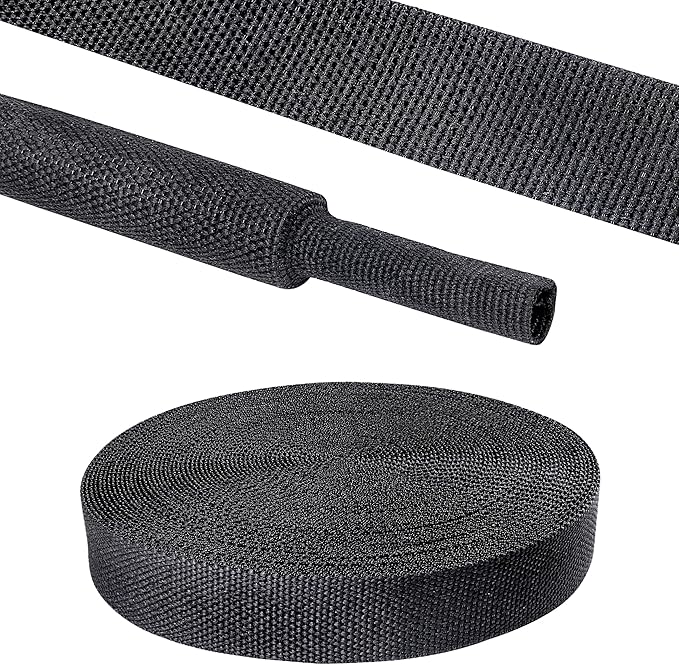 2 in 1 Heat Shrink Braided Sleeving Fabric Tubing-Ideal fit Irregular Shape by Sunnarepoon