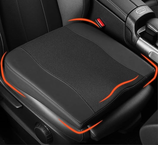 Car Seat Cushion, Comfort Memory Foam Car Cushions for Driving - Sciatica & Lower Back Pain Relief, Driver Seat Pillow for Auto, Office Chair, Wheelchair - Obsidian Speck Black-DeskLoop Office
