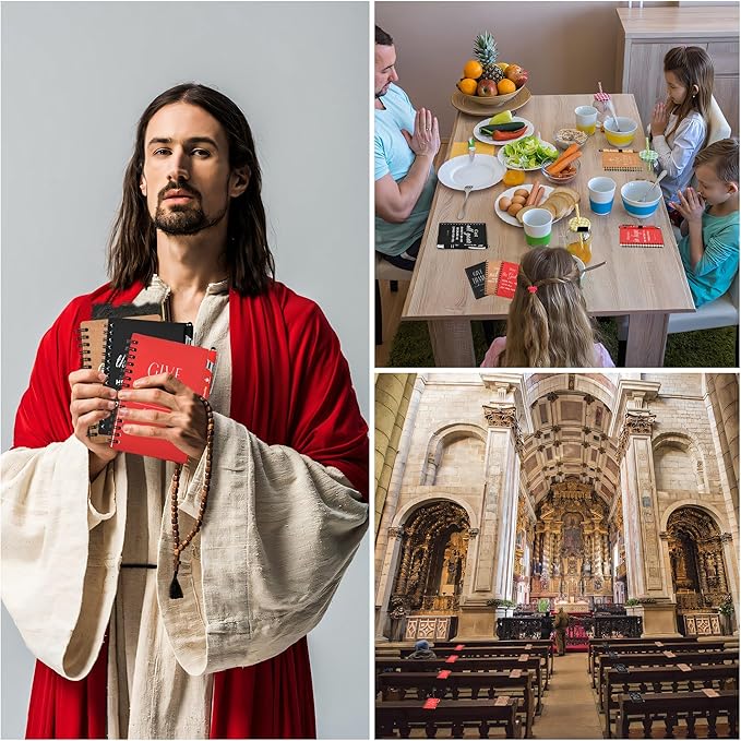 Christian Prayer Journal Spiral Notebooks Bulk with Pens - Small Notepads (4.13”x5.43”) - inspirational Gifts for Women men,Church Members & Bible Study Groups (30 sets multicolor)-DeskLoop Office