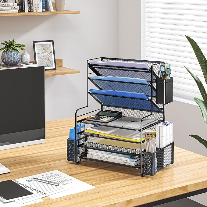 Simple Trending 7 Tier Desk File Organizer, Letter Tray Paper Organizer - Image 5