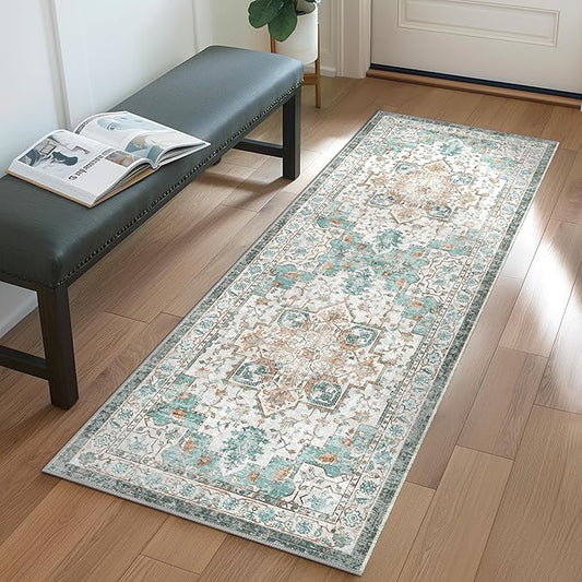 GENIMO 2x6 Runner Rugs for Hallway, Machine Washable Non Slip Vintage Rugs by GENIMO