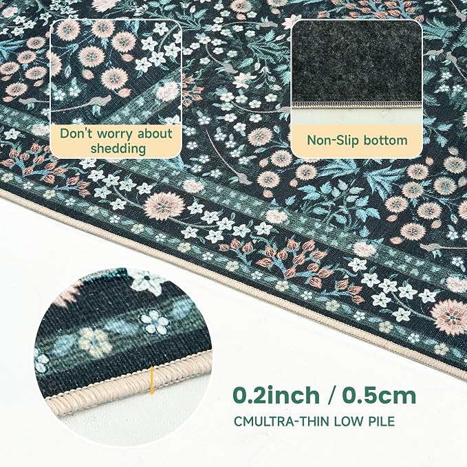Office Chair Mat for Hardwood Tile Floor, Machine Washable Office Area Carpet - Image 6