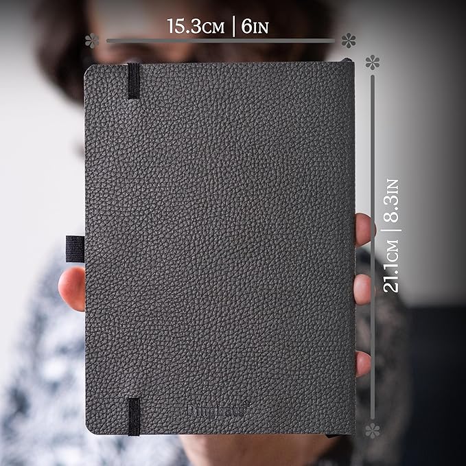 Dingbats* Wildlife Dotted Writing Journal Notebook A5 - Vegan Leather Softcover - Ideal for Work, Travel - Pocket, Elastic Closure, & Bookmark-DeskLoop Office