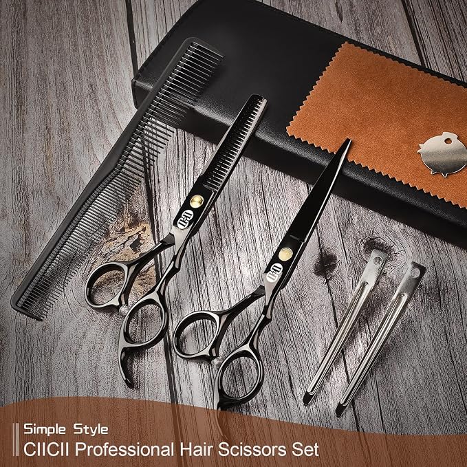CIICII Hair Cutting Scissors Shears Kit, Professional Barber Haircut Scissors - Image 7