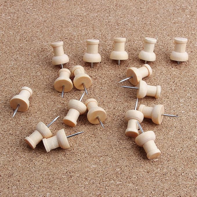 Wood Push Pins 120 Pcs, Decorative Wooden Thumb Tacks - Image 5