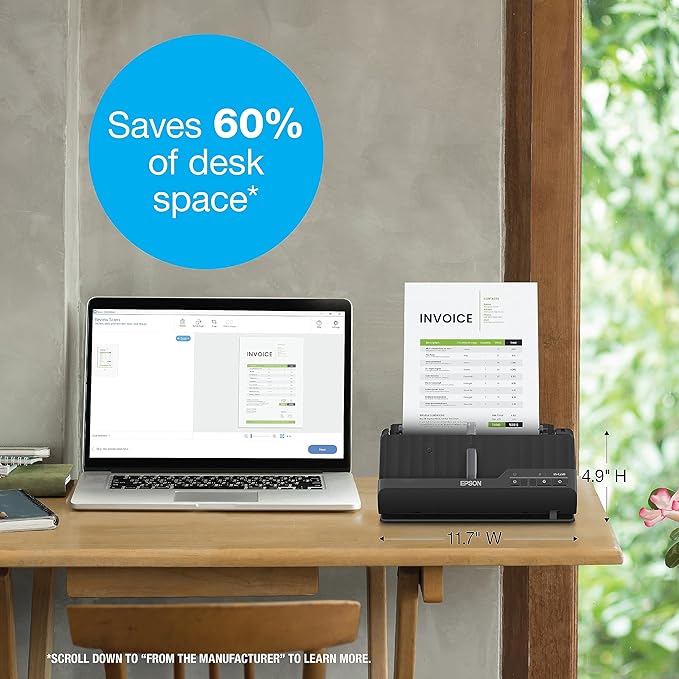 Epson Workforce ES-C220 Compact Desktop Document Scanner with 2-Sided Scanning and Auto Document Feeder (ADF) for PC and Mac-DeskLoop Office