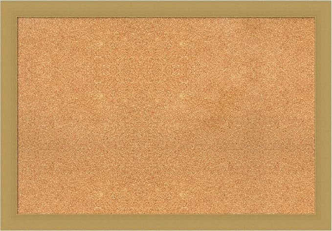 Amanti Art Natural Cork Board for Wall, 28x40 Vision Board with Gold Frame, Large Corkboard Office Decor for Home Organization, Casual Corkboard Pinboard to display items for home organization-DeskLoop Office
