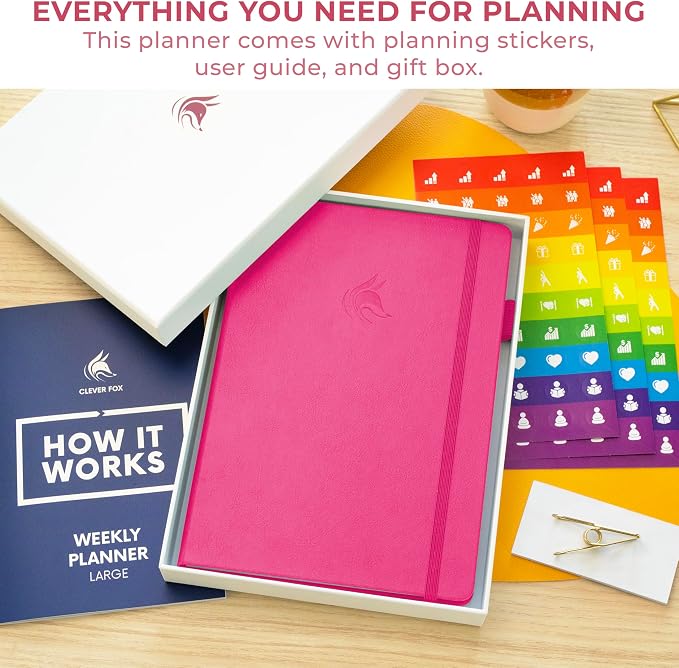 Clever Fox Planner Large – Undated Weekly & Monthly Planner - Image 3