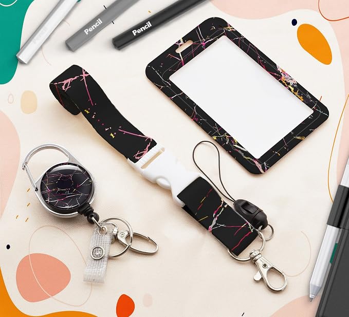 ID Badge Holder with Lanyard, Retractable ID Badge Card Holders Detachable Neck - Image 7