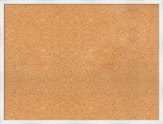 Amanti Art Natural Cork Board for Wall, 25x33 Vision Board with White Frame, Large Corkboard Office Decor for Home Organization, Country Rustic Corkboard Pinboard to Display Items for Home-DeskLoop Office