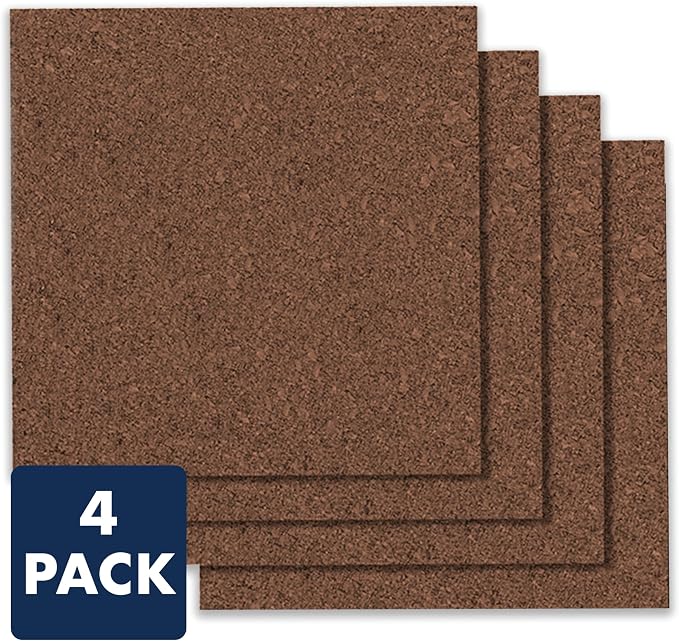 Quartet Cork Tiles, Bulletin Board Cork Panels 12" x 12" x 3/8", Dark Brown - Image 2