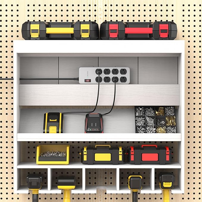Heavy Duty Power Strip,Industrial Heavy Metal Case Surge Protector,8 AC Outlets,15Amp,2700 Joules,Protected' Indicator,14 Gauge Cord (Grey, 15FT Length)-DeskLoop Office