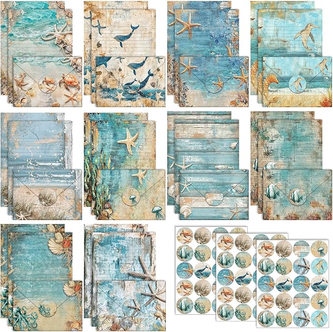 TaoBary 160 Pcs Stationery Paper Set 50 Double Sided Stationery Papers by TaoBary