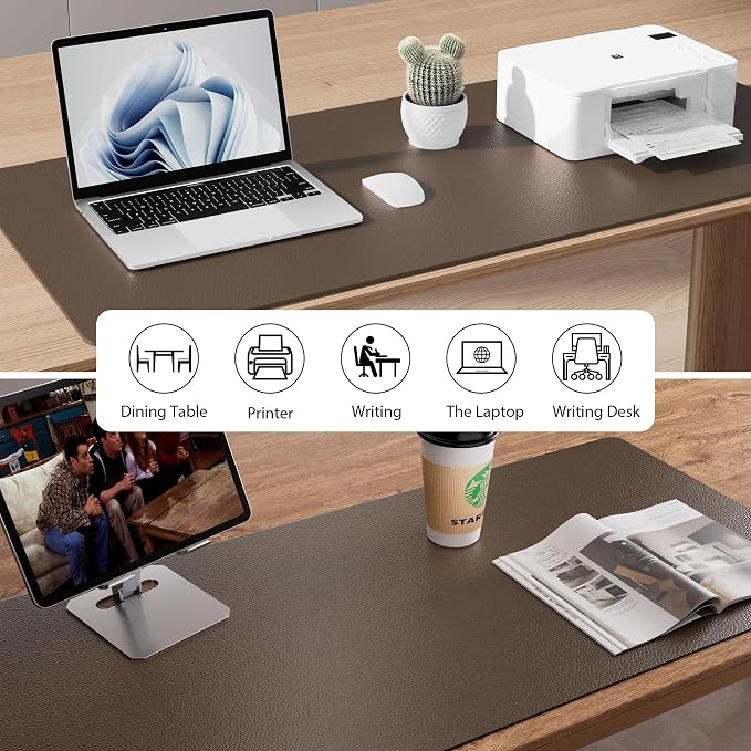 Aothia Leather Desk Pad Protector, Office Desk Mat, Large Mouse Pad, Non-Slip - Image 6