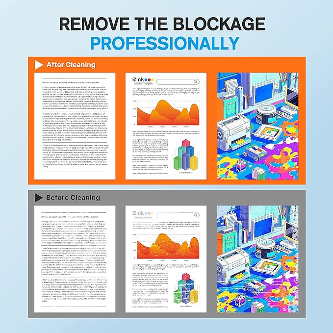 E-Z Ink Printer Cleaning Kit for Epson Ecotank Printer, Printerhead Cleaning kit for HP/Canon/Brother Inkjet Printers, Printhead Cleaning Solution, 100ML-DeskLoop Office