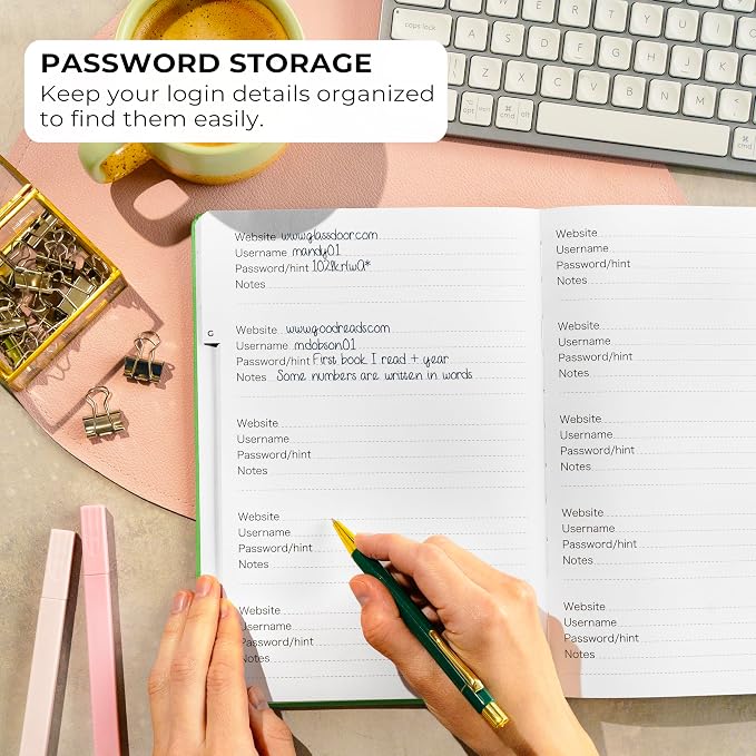 Clever Fox Password Book with alphabetical tabs. Internet Address Organizer - Image 3