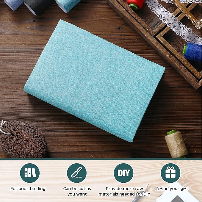 4 Pcs Book Cloth Bookcover Fabric Surface with Paper Backed Book Binding Cloth Fabric Book Cover for Scrapbooking Album DIY Craft Supplies Home, 4 Colors(Cool Color,40 x 16 Inches)-DeskLoop Office