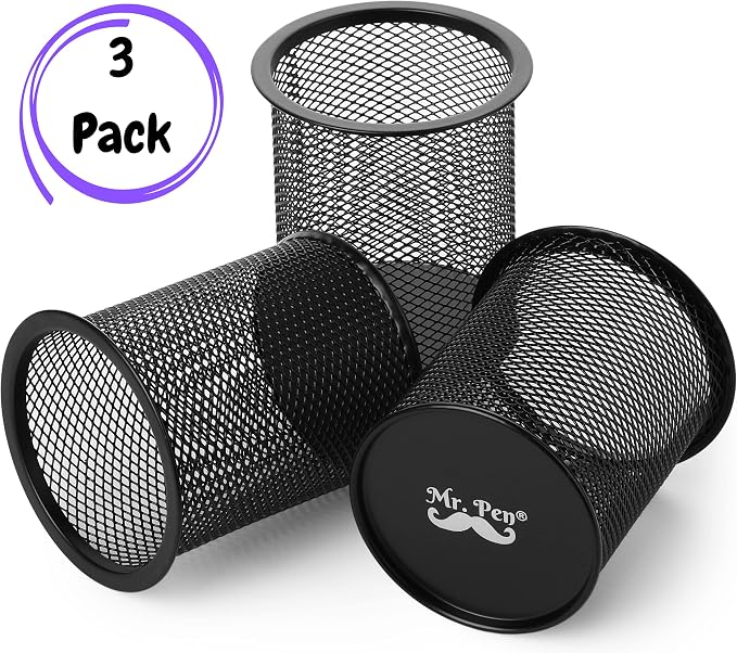 Mr. Pen- Mesh Pen Holder, Pen Holder, Pencil Cup Holder | Black Pen Holder - Image 2